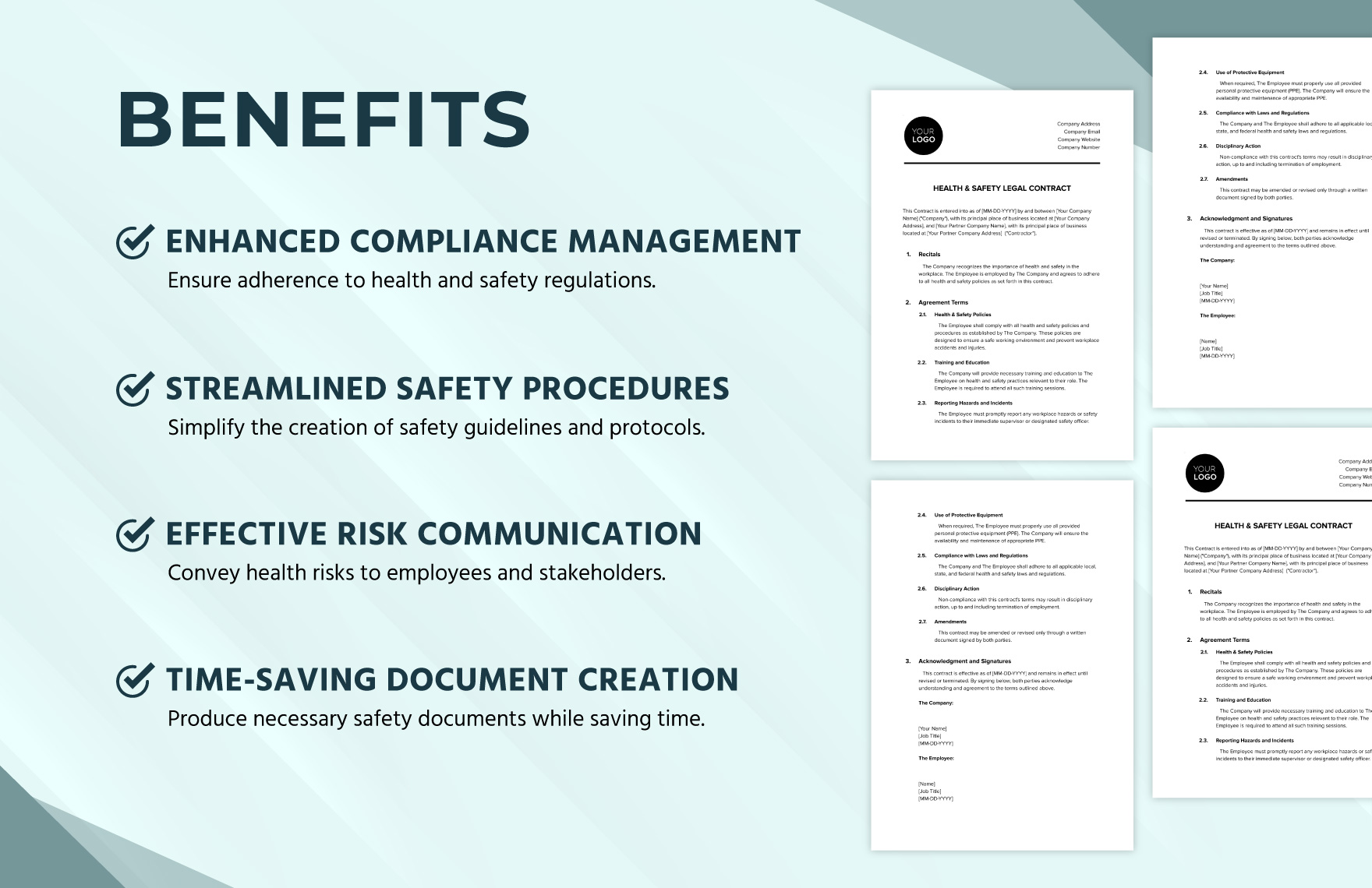 Health Safety Legal Contract Template