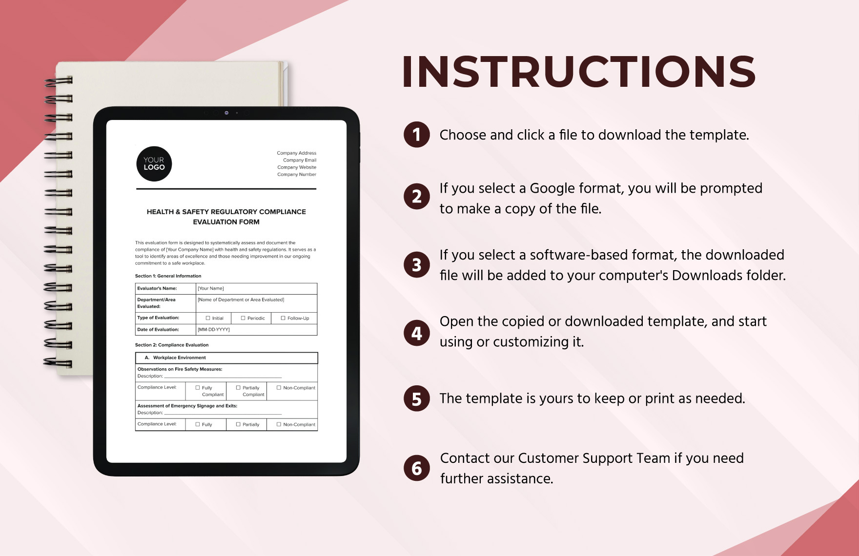 Health & Safety Regulatory Compliance Evaluation Form Template