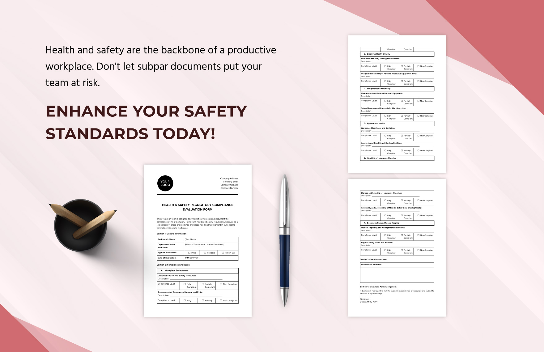 Health & Safety Regulatory Compliance Evaluation Form Template