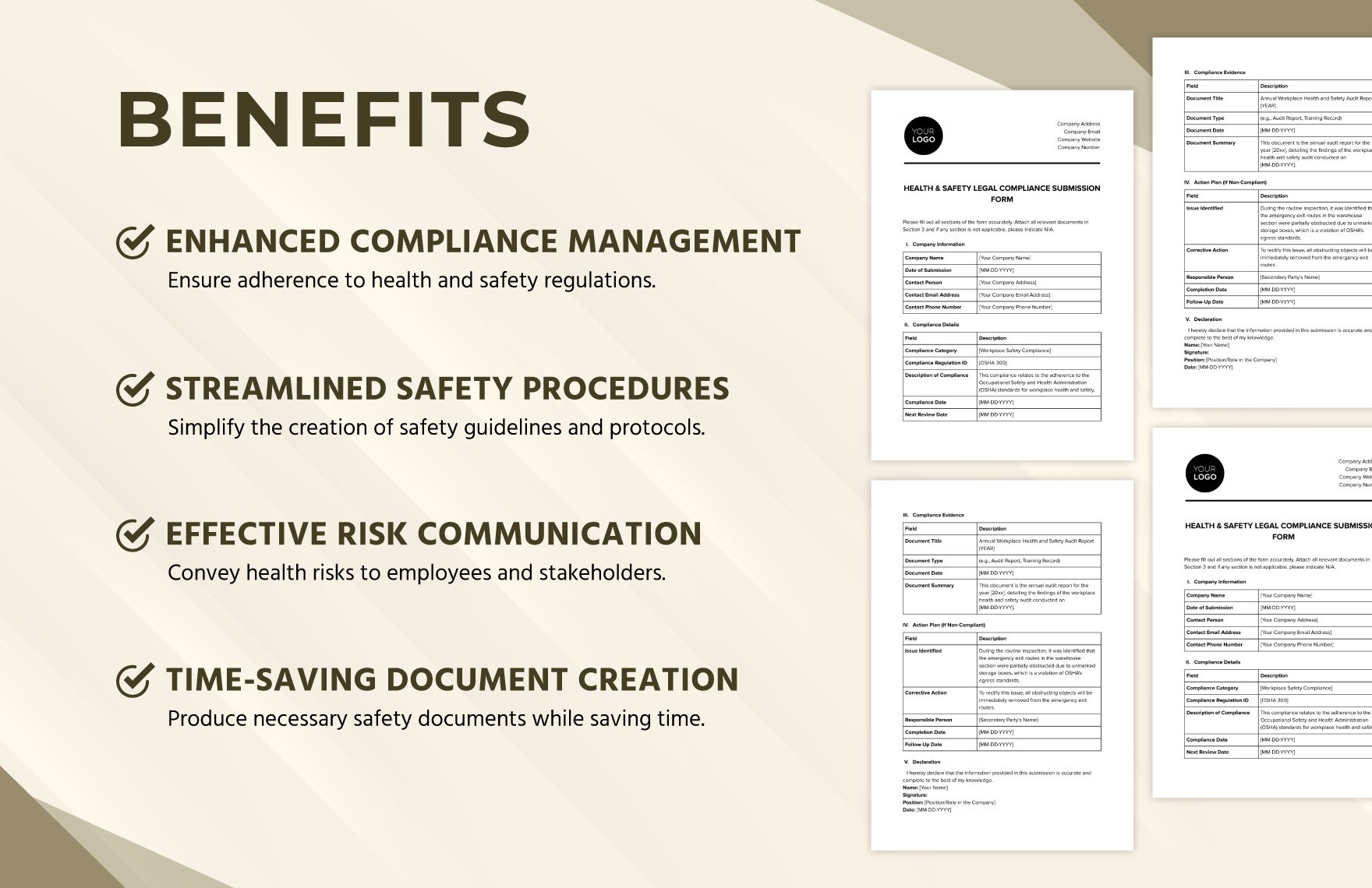 Health & Safety Legal Compliance Submission Form Template