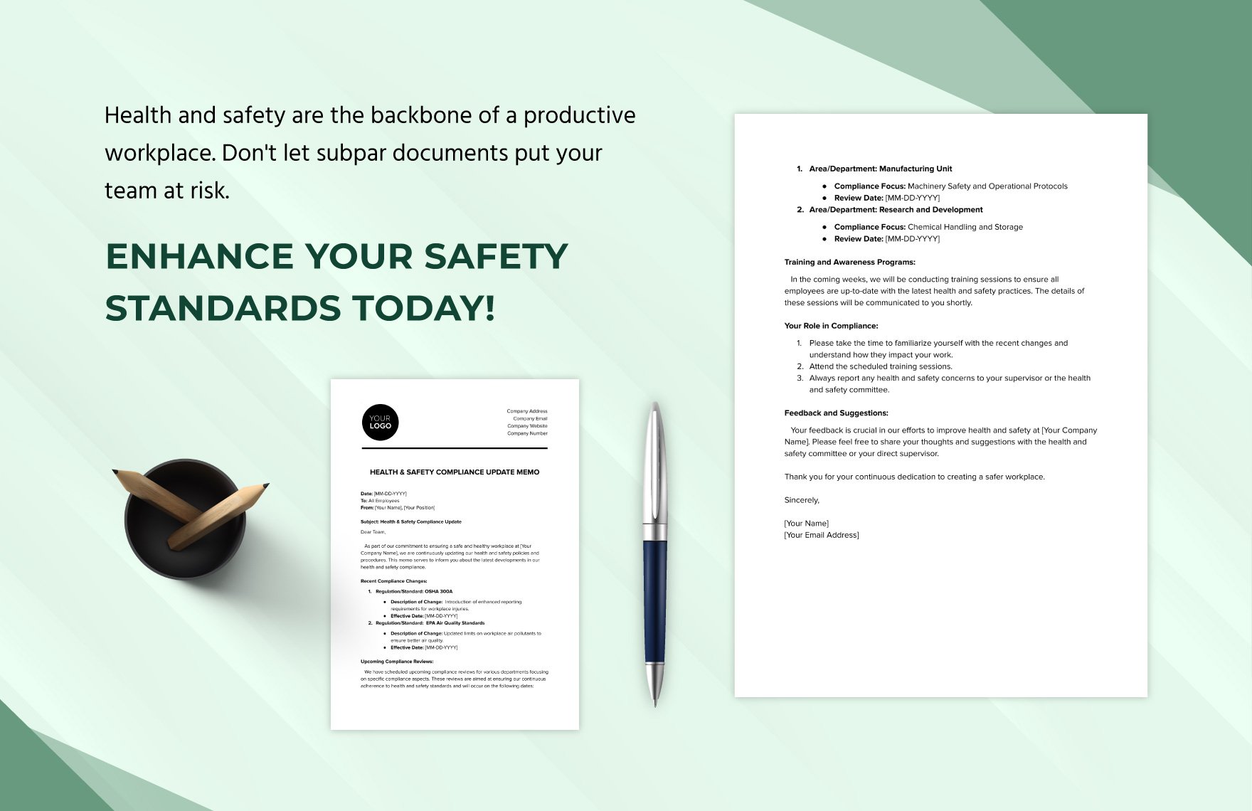 Health Safety Compliance Update Memo Template