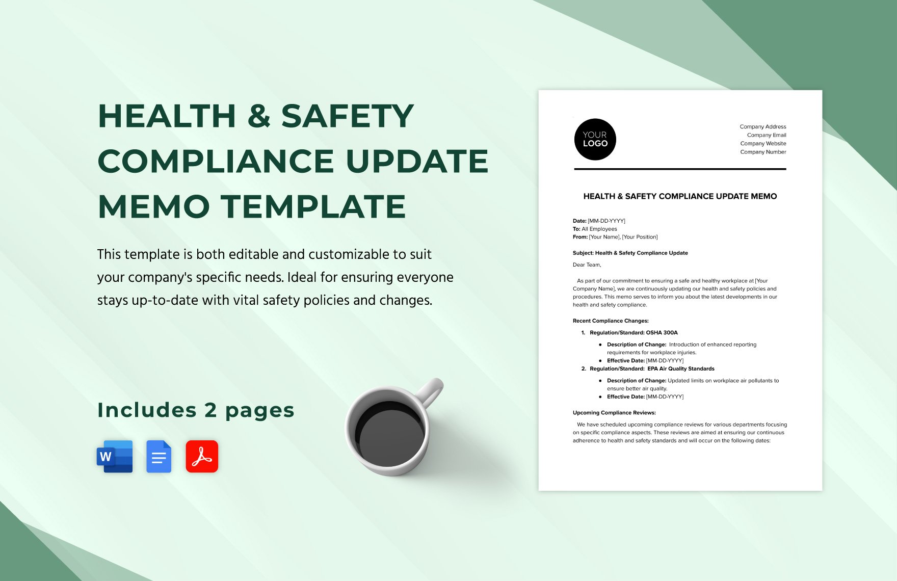 Health & Safety Compliance Update Memo Template