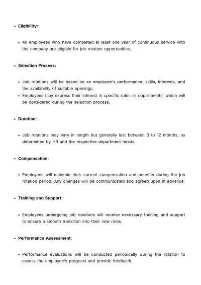 Free Job Rotation Policy HR Template to Edit Online