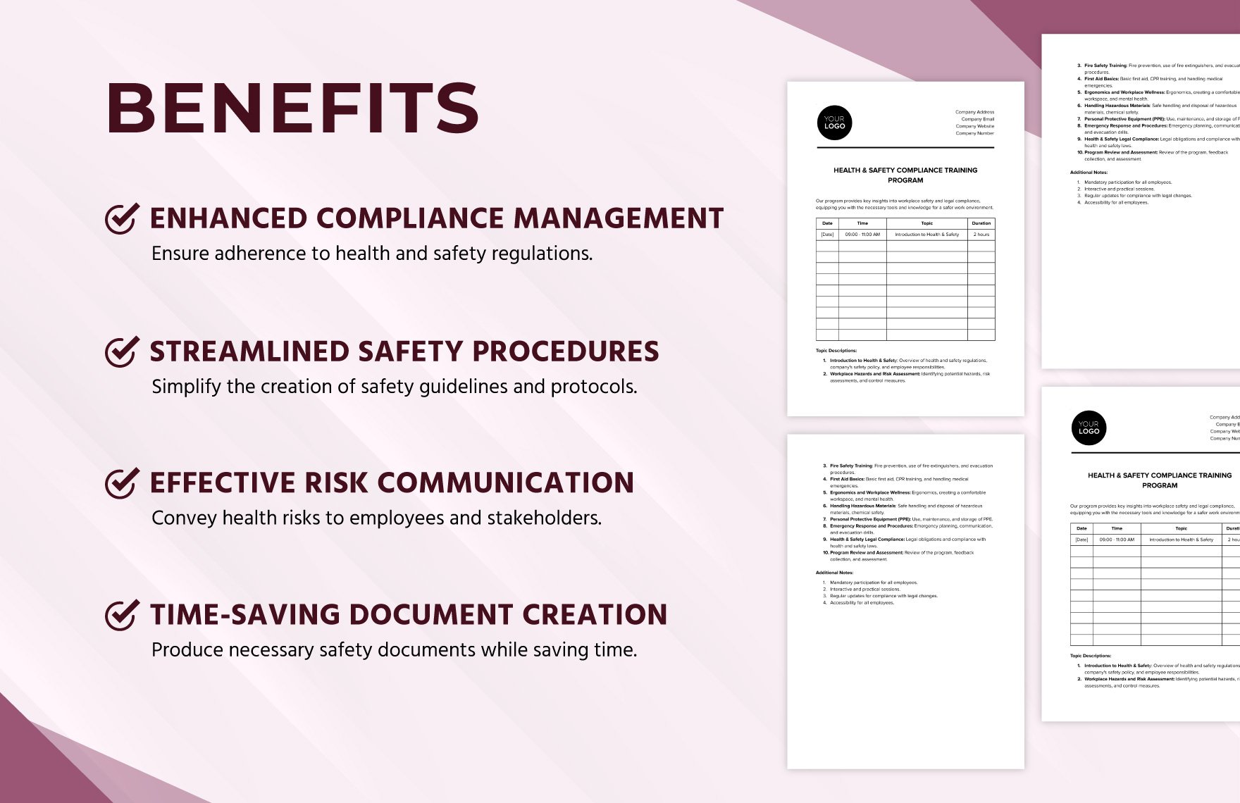 Health & Safety Compliance Training Program Template