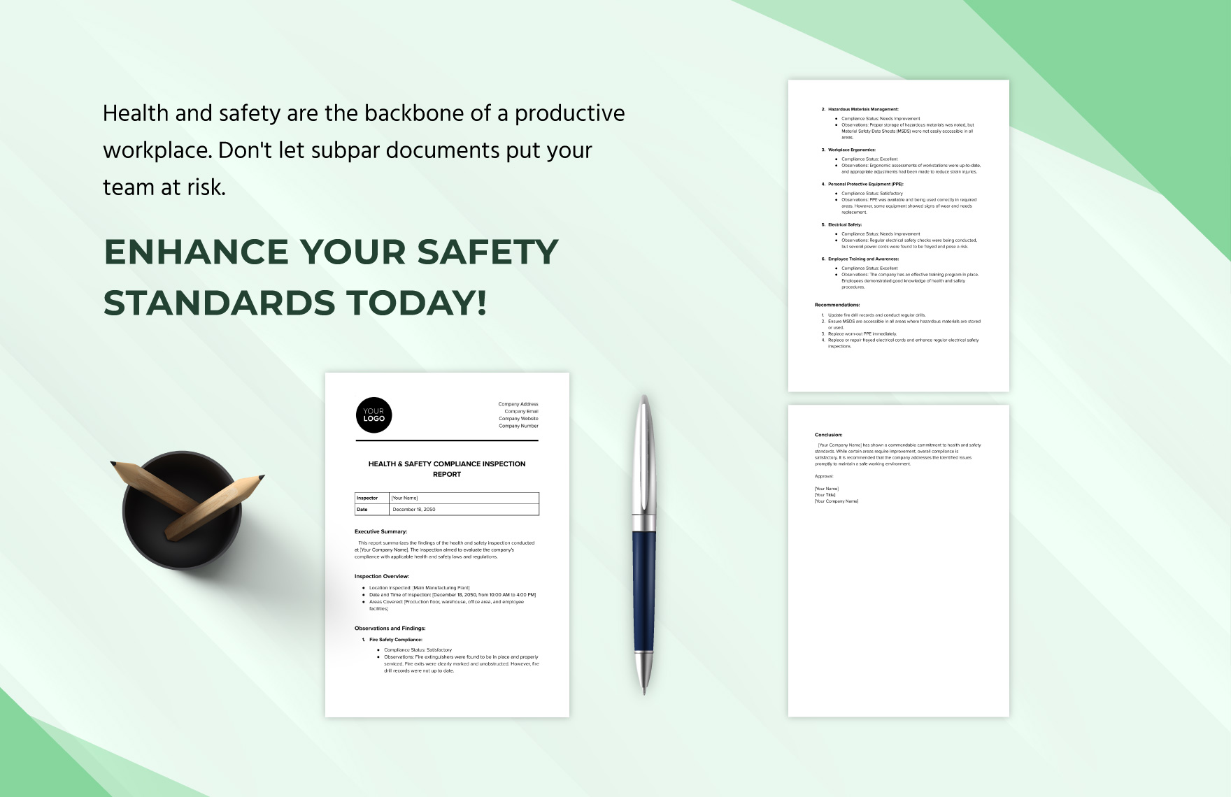 Health & Safety Compliance Inspection Report Template