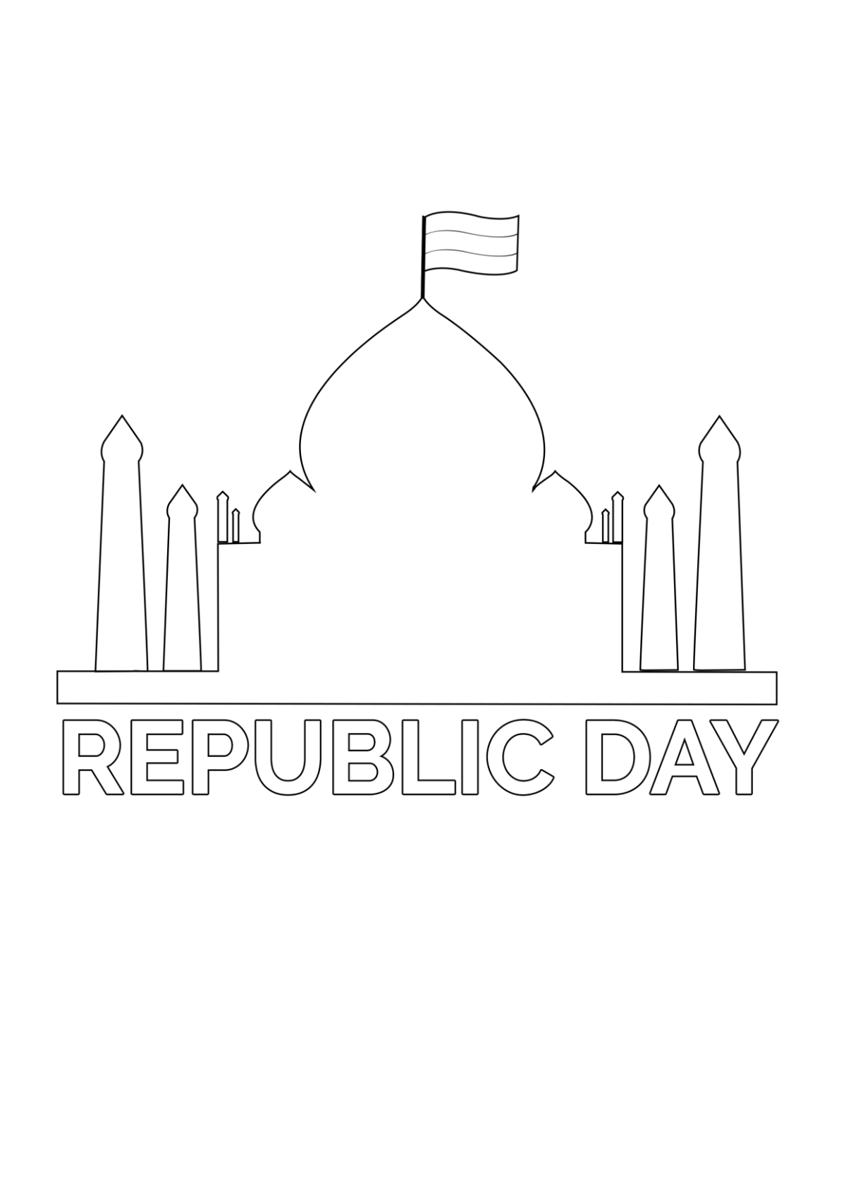 Creative Republic Day Drawing Template