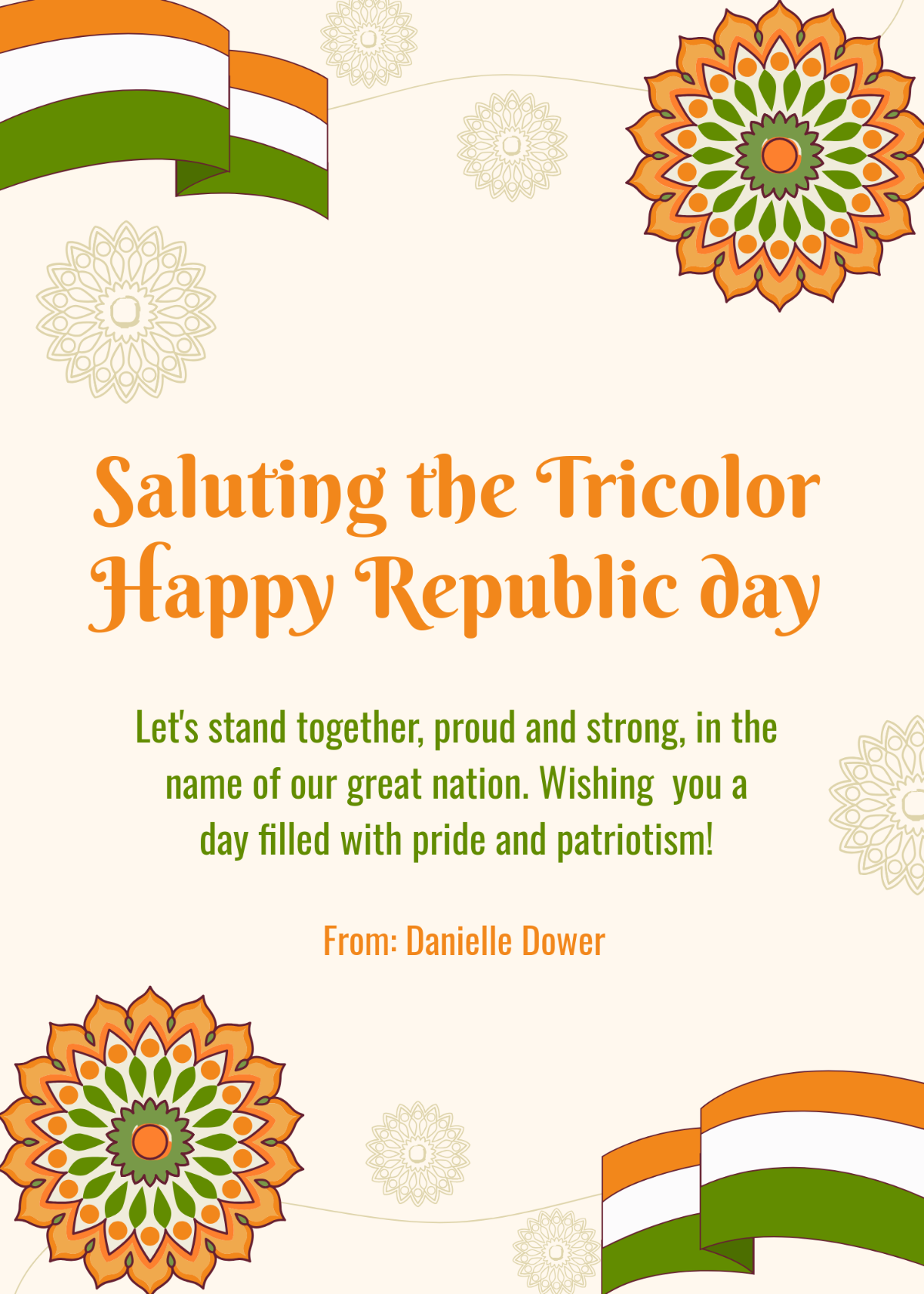 Free Republic Day Greeting Card Template