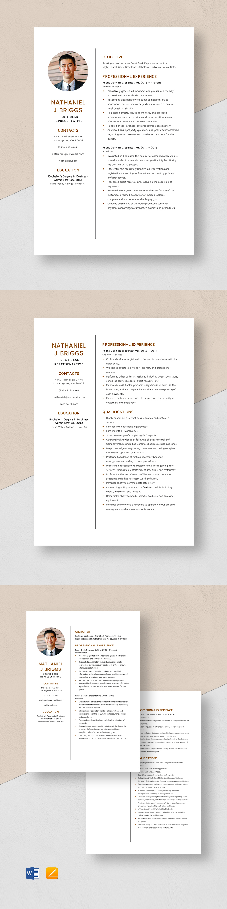 Free Front End Developer Resume Template Word Apple Pages Publisher