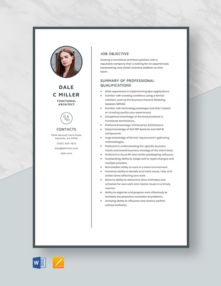 free download cv architecture template design word