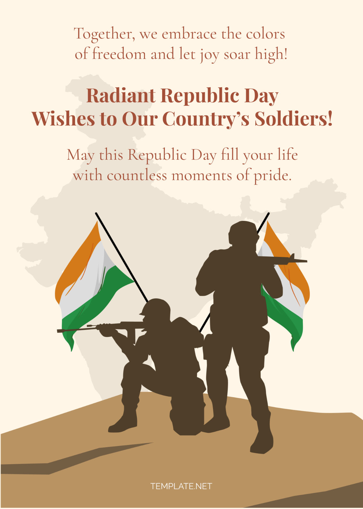 Republic Day Wishes for Soldiers Template