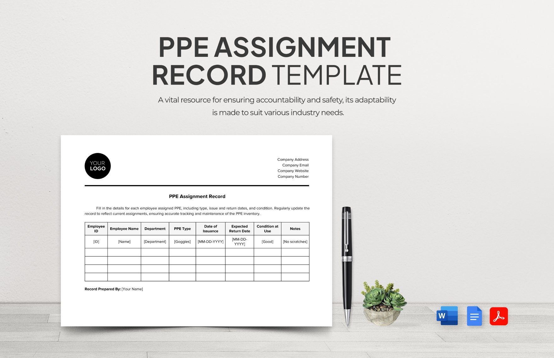 PPE Assignment Record Template