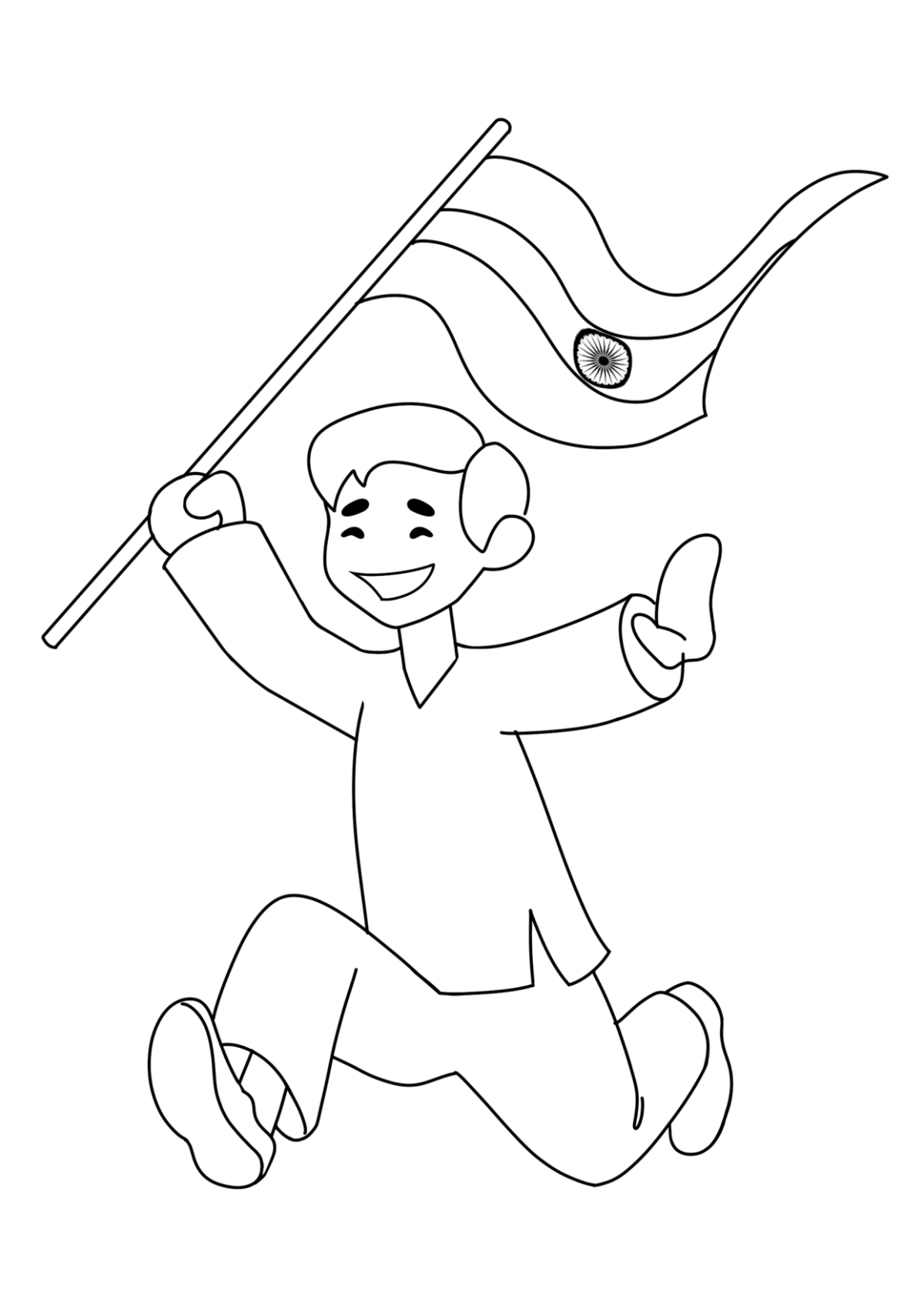 Kwanzaa Boy Holding a Flag Coloring Page - Stock Illustration [94930839] -  PIXTA