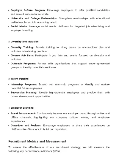 Free Annual Recruitment Strategy Outline HR Template to Edit Online