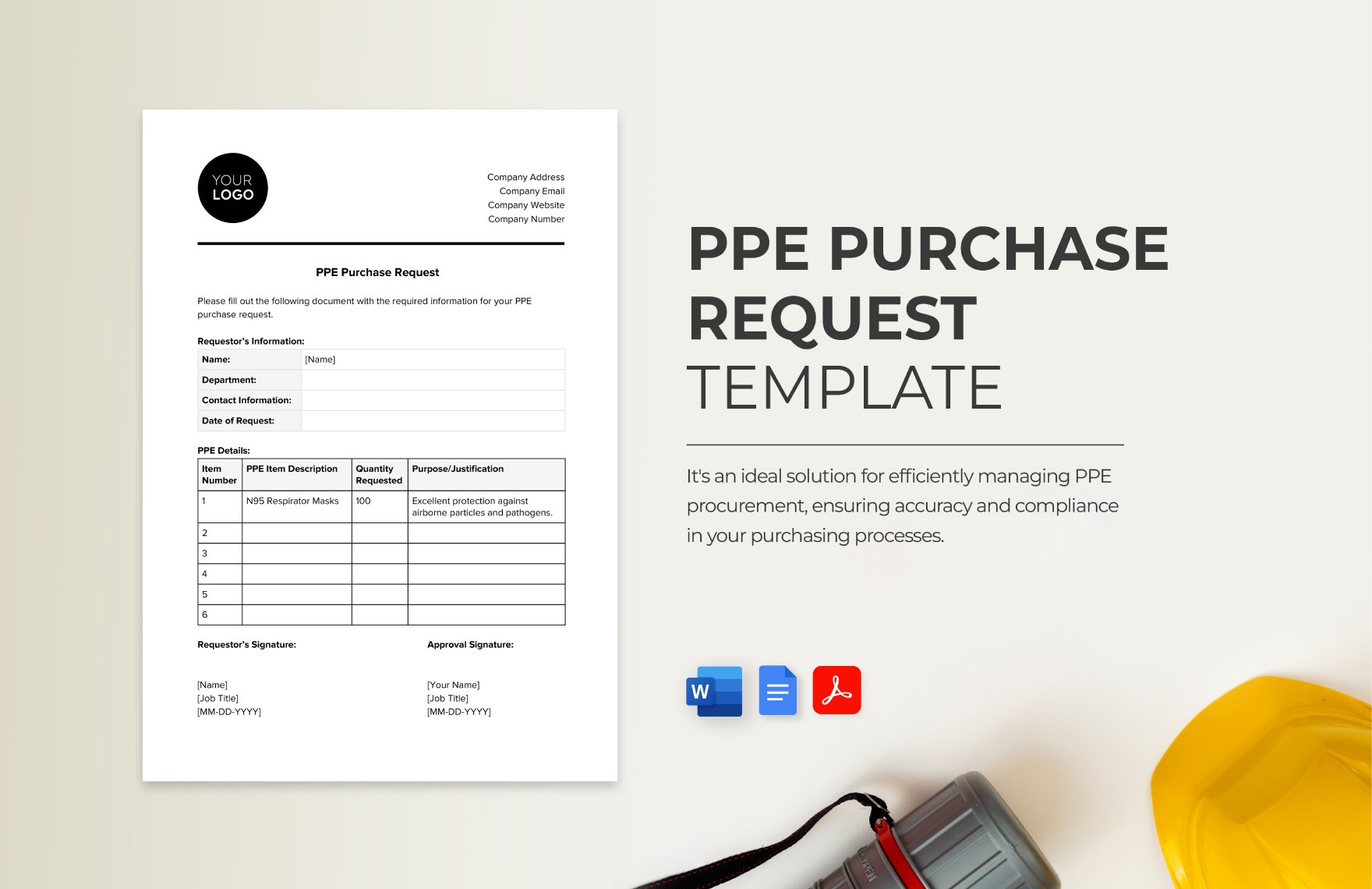 PPE Purchase Request Template