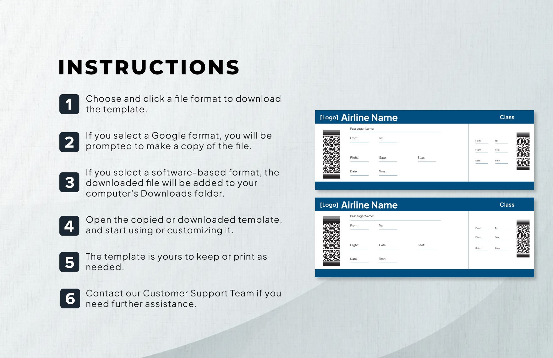 Fillable Airline Ticket Template