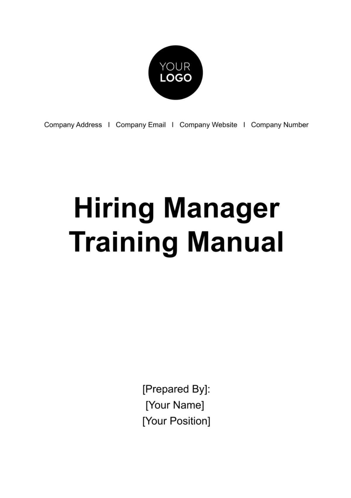 Hiring Manager Training Manual HR Template