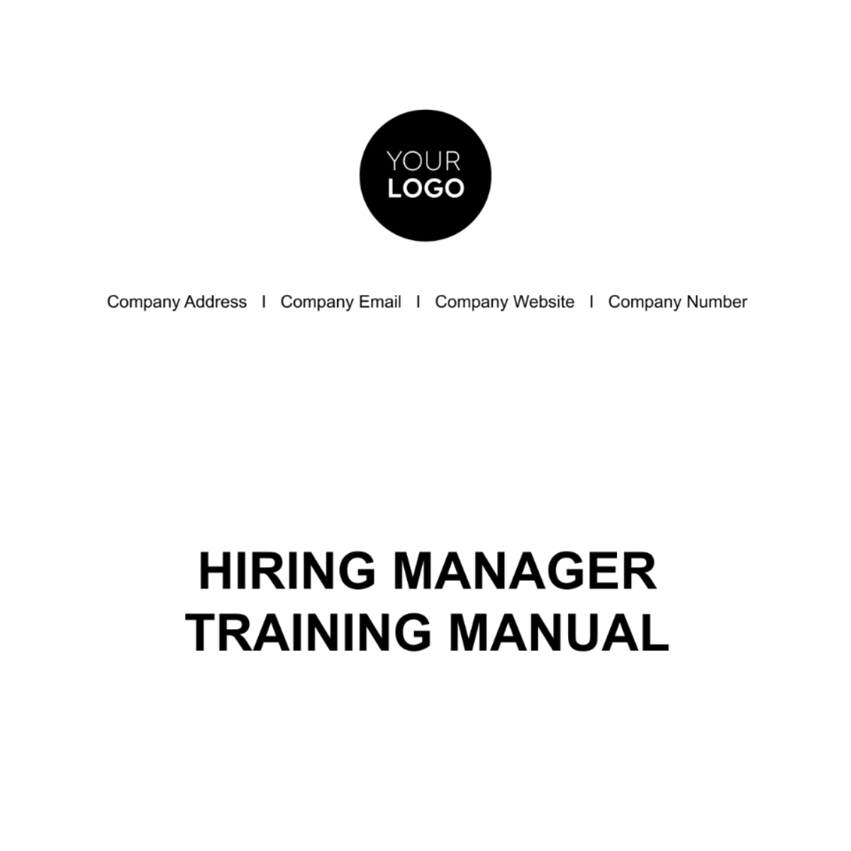 Hiring Manager Training Manual HR Template - Edit Online & Download