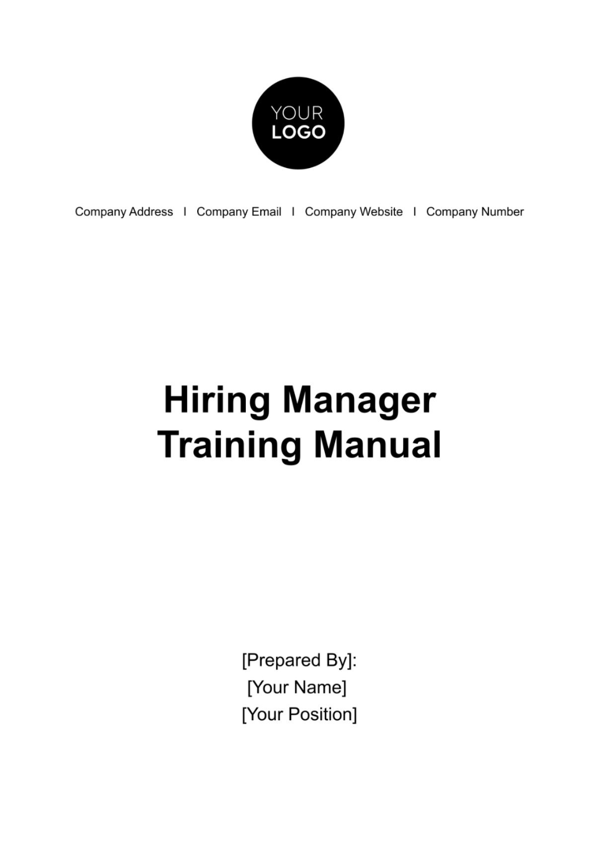 Hiring Manager Training Manual HR Template - Edit Online & Download