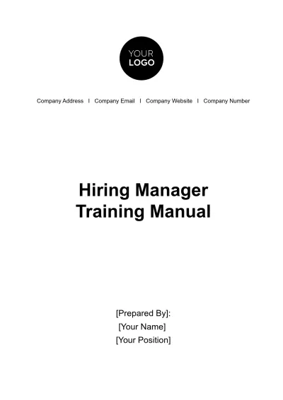 Free Hiring Manager Training Manual HR Template to Edit Online