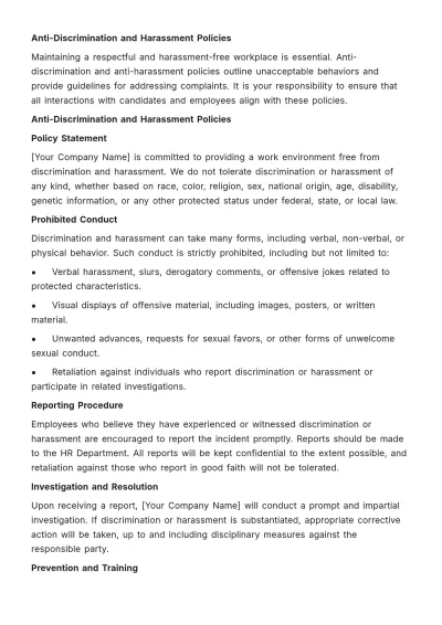 Free Hiring Manager Training Manual HR Template to Edit Online