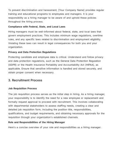 Free Hiring Manager Training Manual HR Template to Edit Online