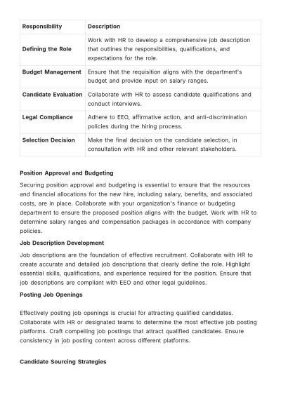 Free Hiring Manager Training Manual HR Template to Edit Online