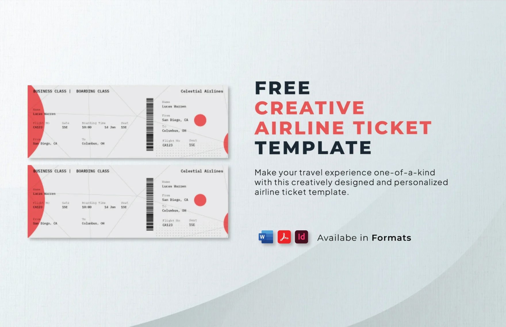 Creative Airline Ticket Template