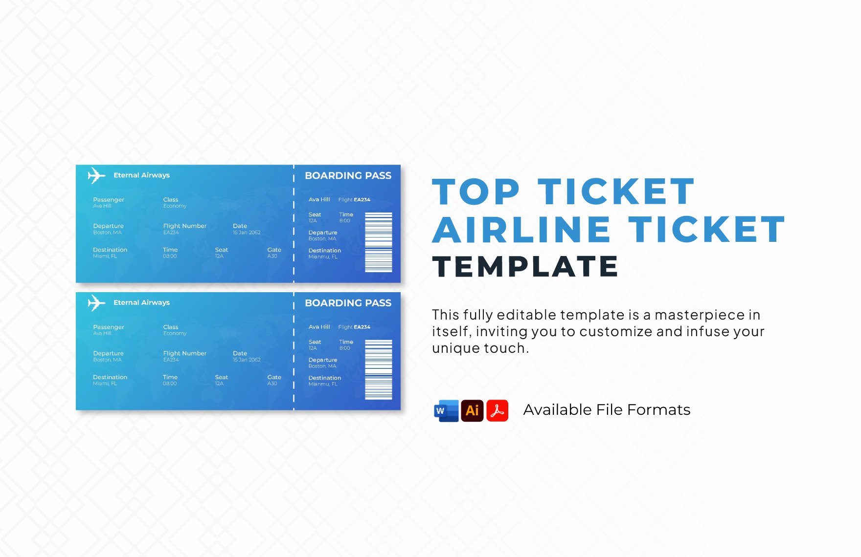 Top Ticket  Airline Ticket Template