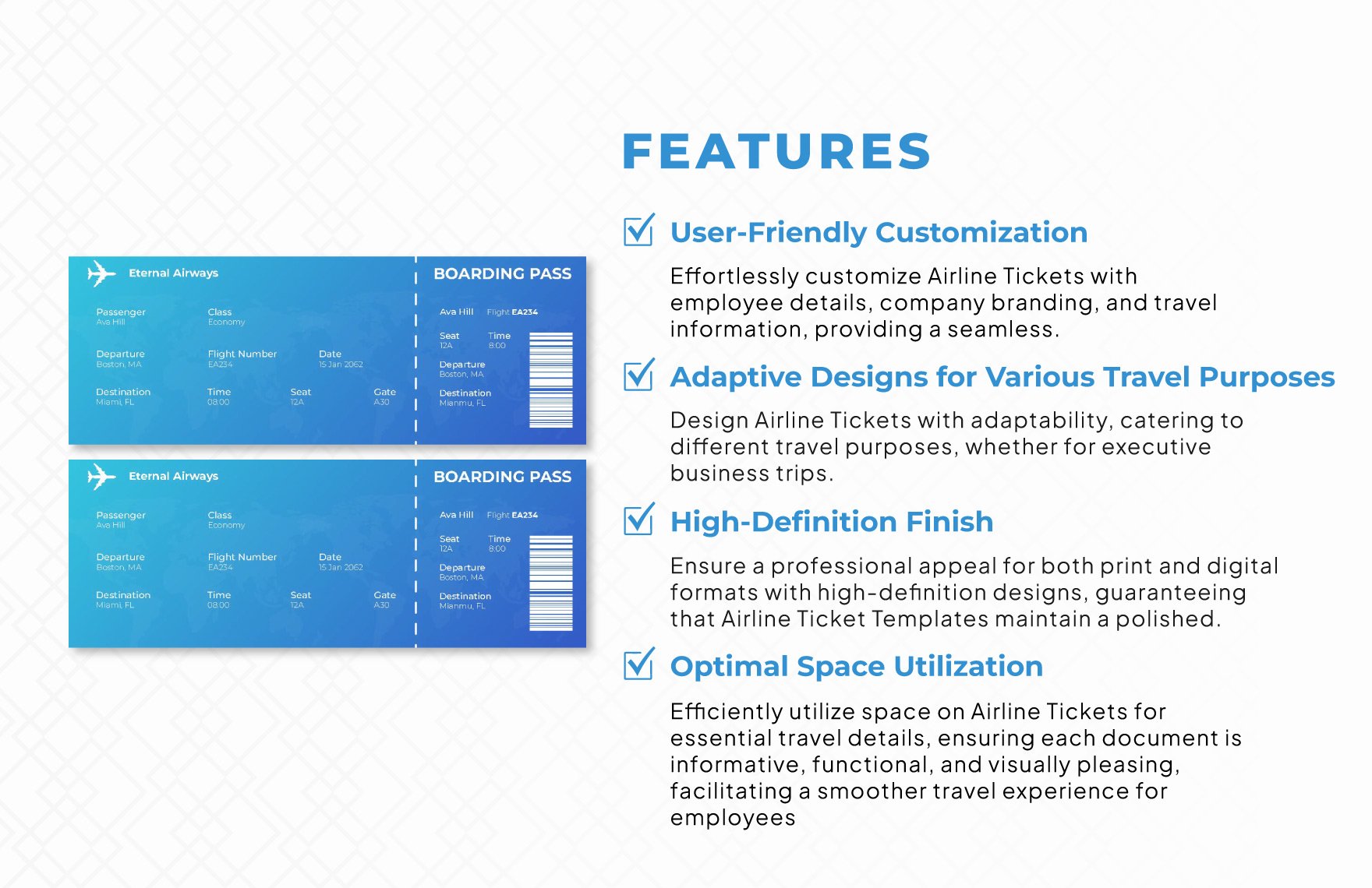 Top Ticket  Airline Ticket Template