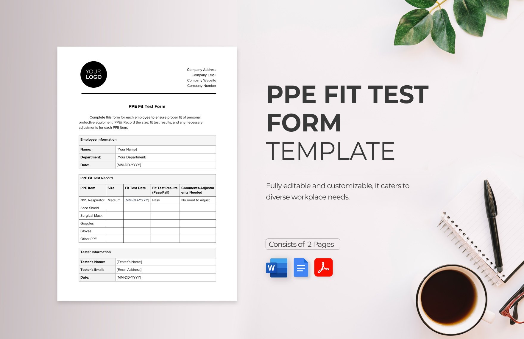 PPE Fit Test Form Template
