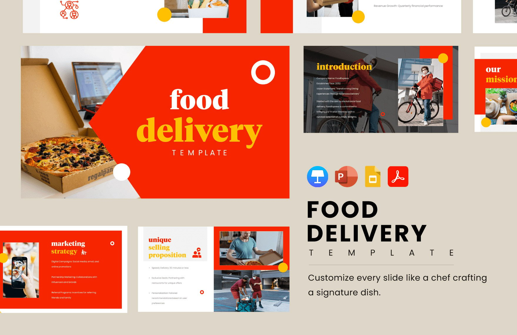Food Delivery Template in PDF, PowerPoint, Google Slides, Apple Keynote