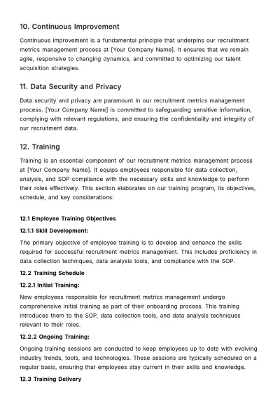 Free Recruitment Metrics SOP HR Template to Edit Online