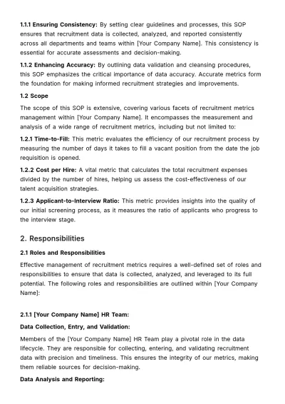 Free Recruitment Metrics SOP HR Template to Edit Online