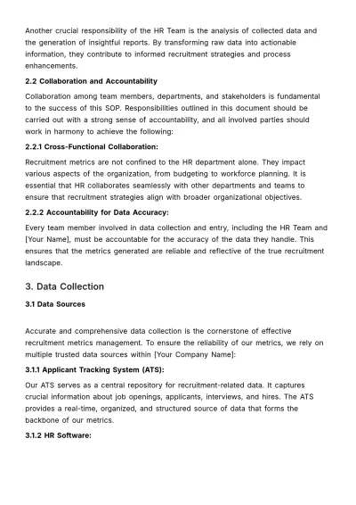 Free Recruitment Metrics SOP HR Template to Edit Online