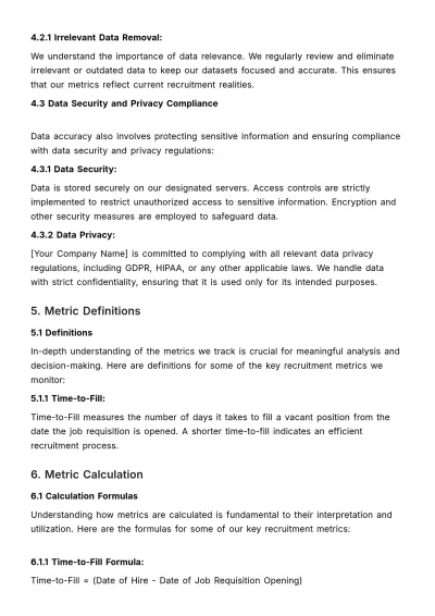 Free Recruitment Metrics SOP HR Template to Edit Online