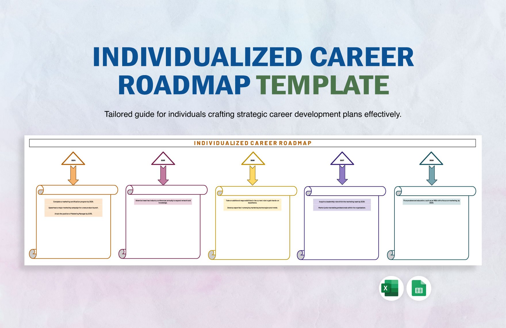 Individualized Career Roadmap Template in Excel, Google Sheets