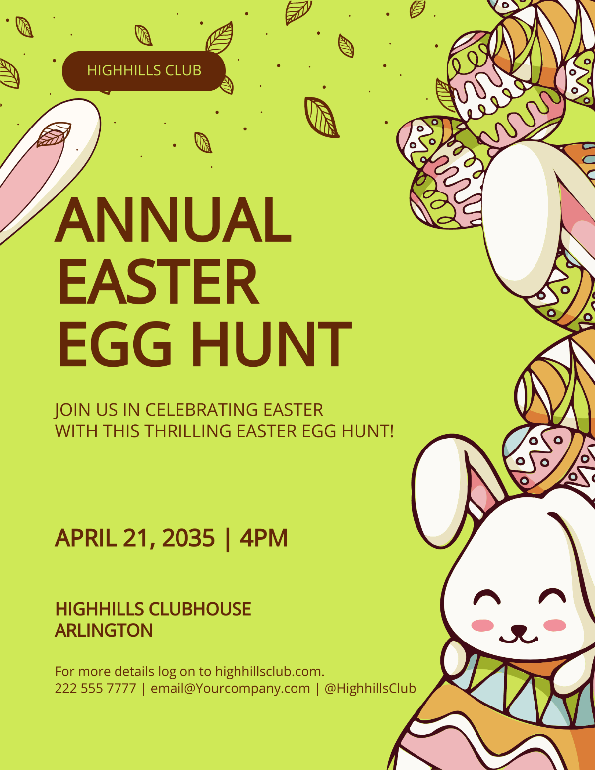 Easter Egg Hunt Party Flyer Template