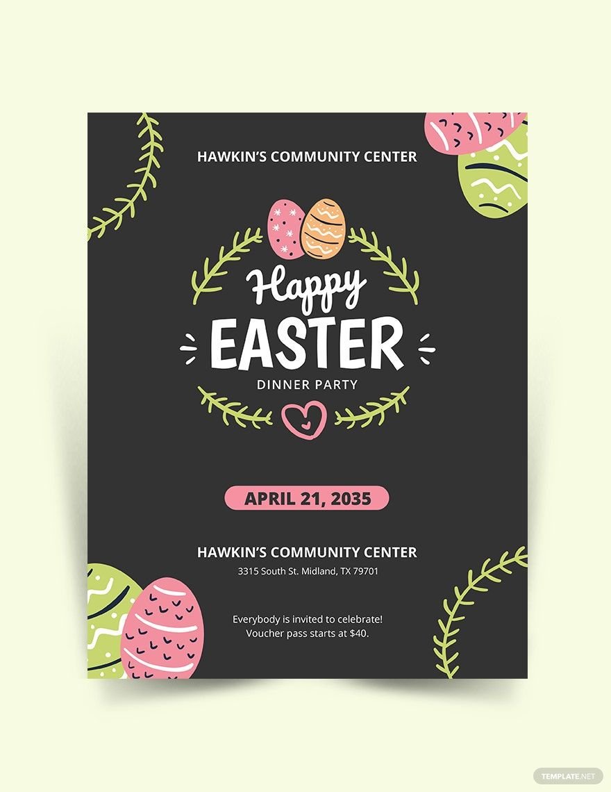 Simple Easter Party Flyer Template