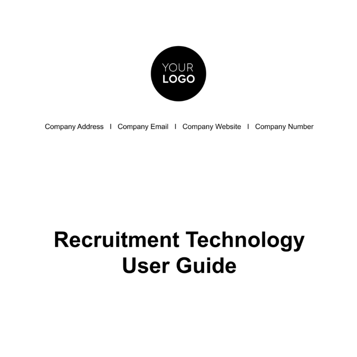 Recruitment Technology User Guide HR Template