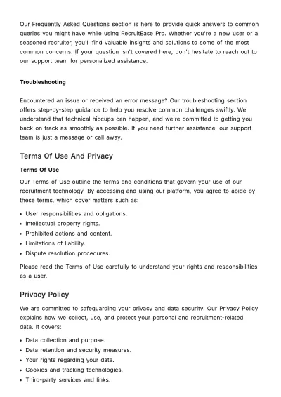 Free Recruitment Technology User Guide HR Template to Edit Online