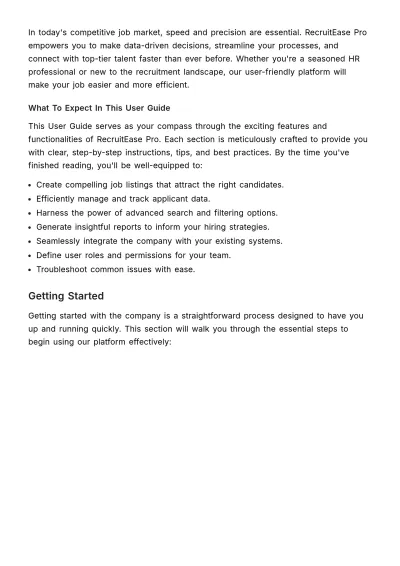 Free Recruitment Technology User Guide HR Template to Edit Online
