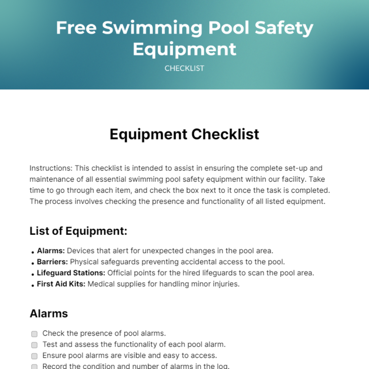 FREE Equipment Checklist Templates & Examples Edit Online & Download