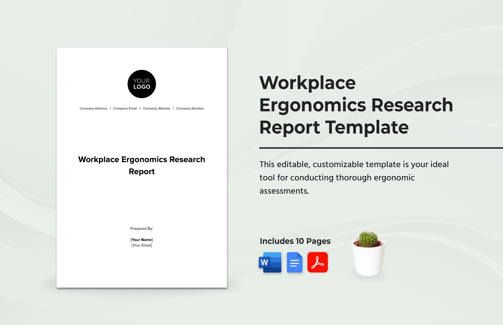 Workplace Ergonomics Research Report Template