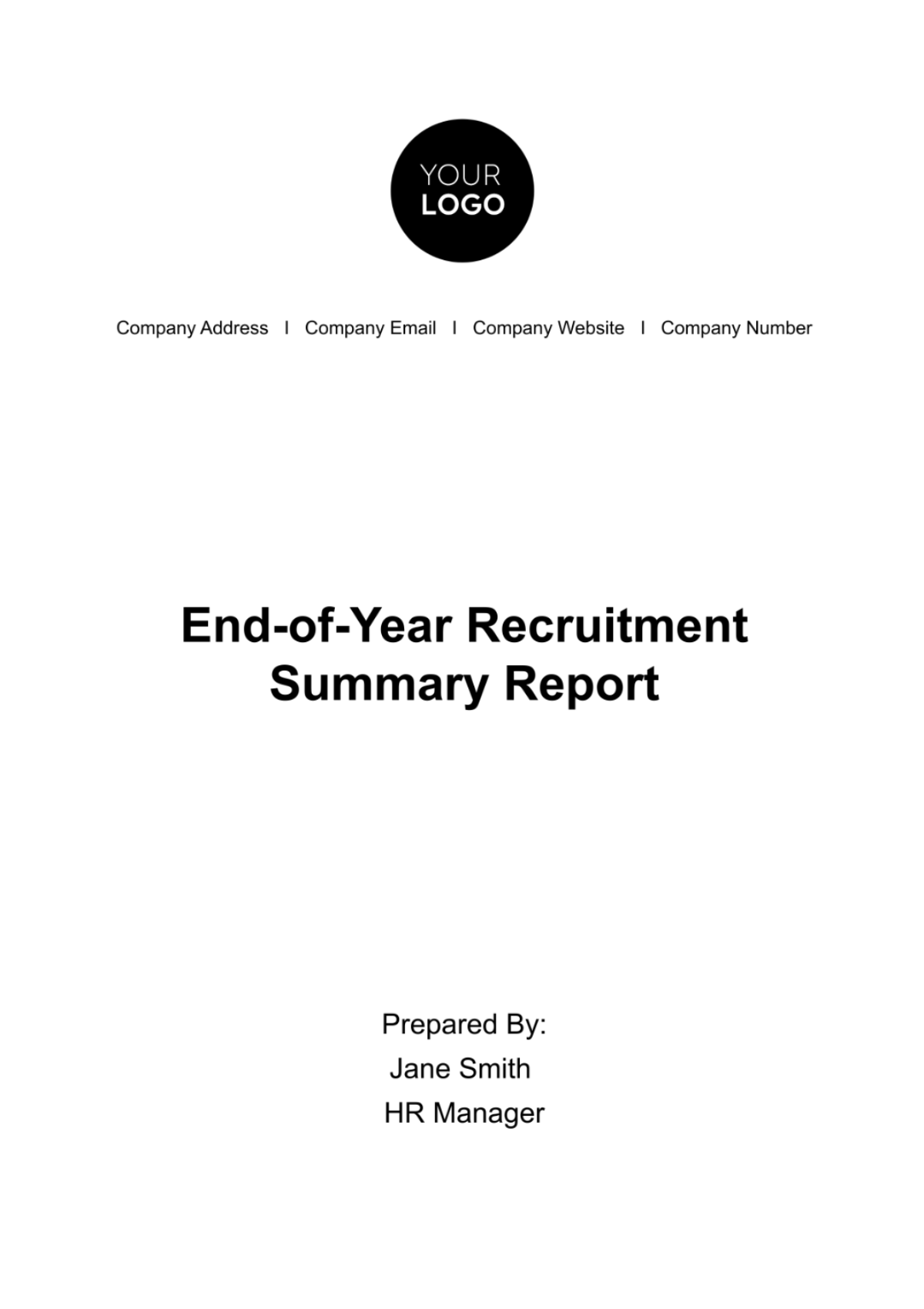 End-of-Year Recruitment Summary Report HR Template - Edit Online & Download