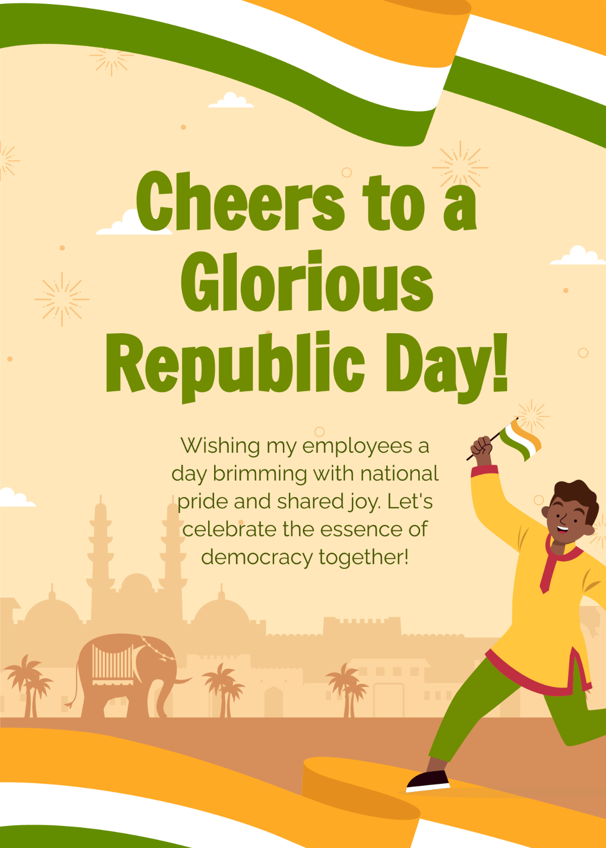 Republic Day Wishes to Employees Template