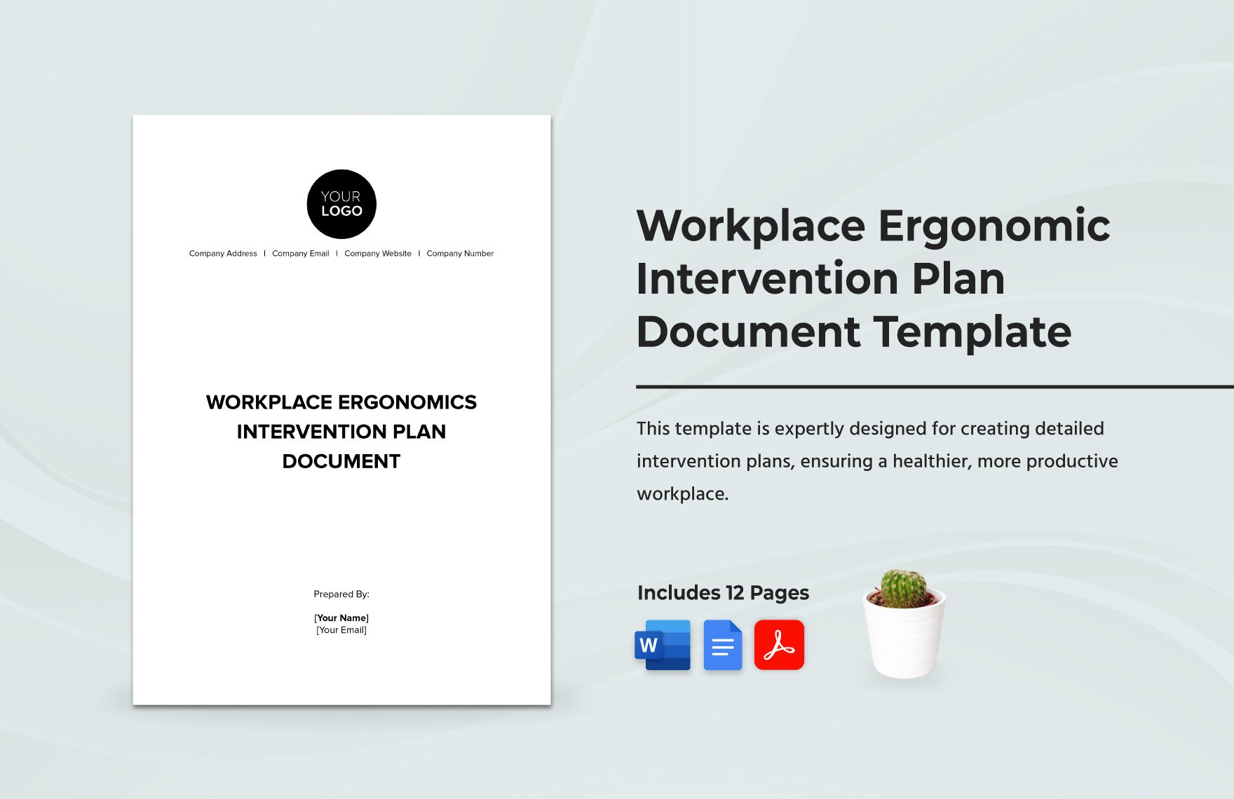 Workplace Ergonomic Intervention Plan Document Template