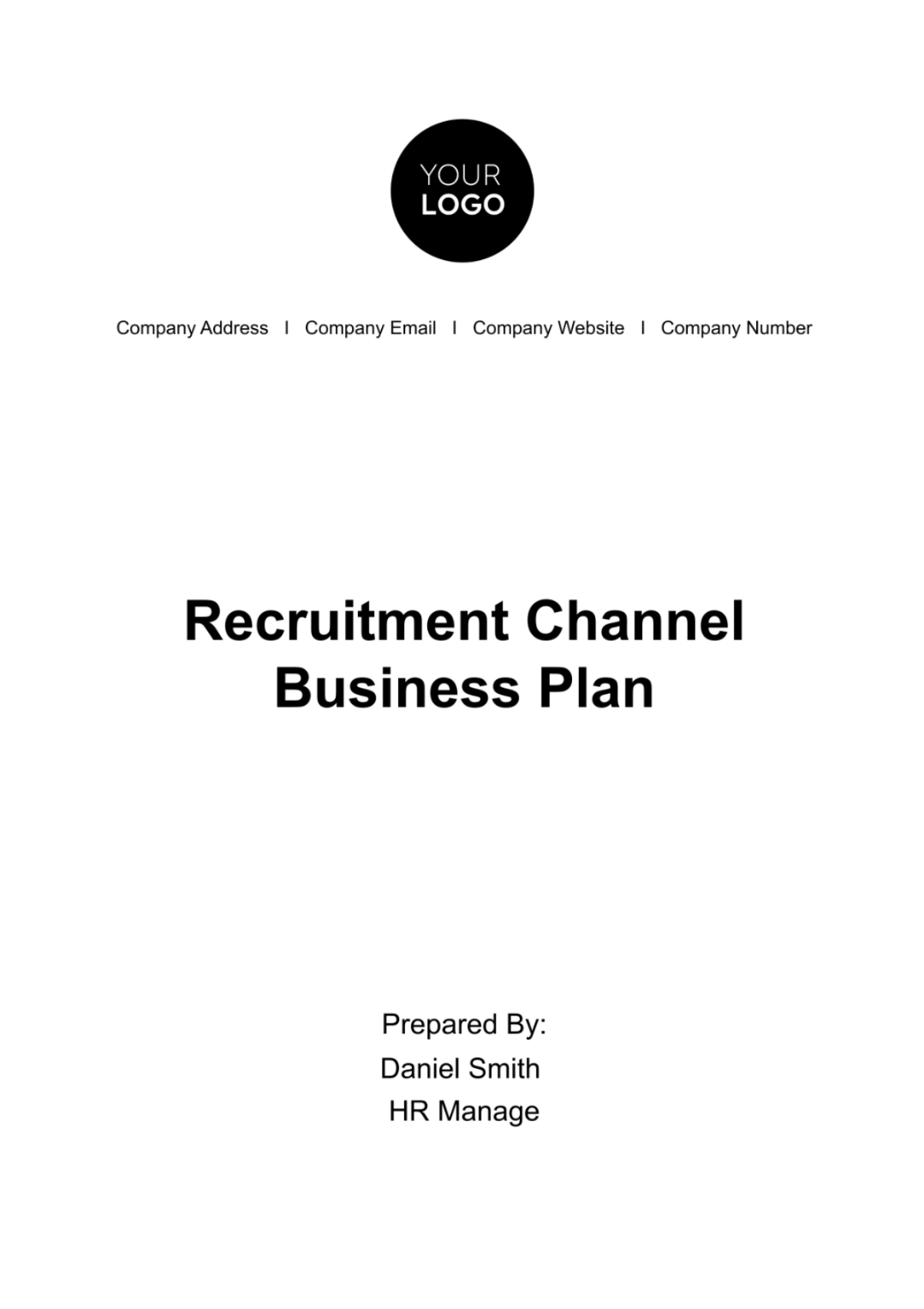 Free Recruitment Channel Business Plan HR Template