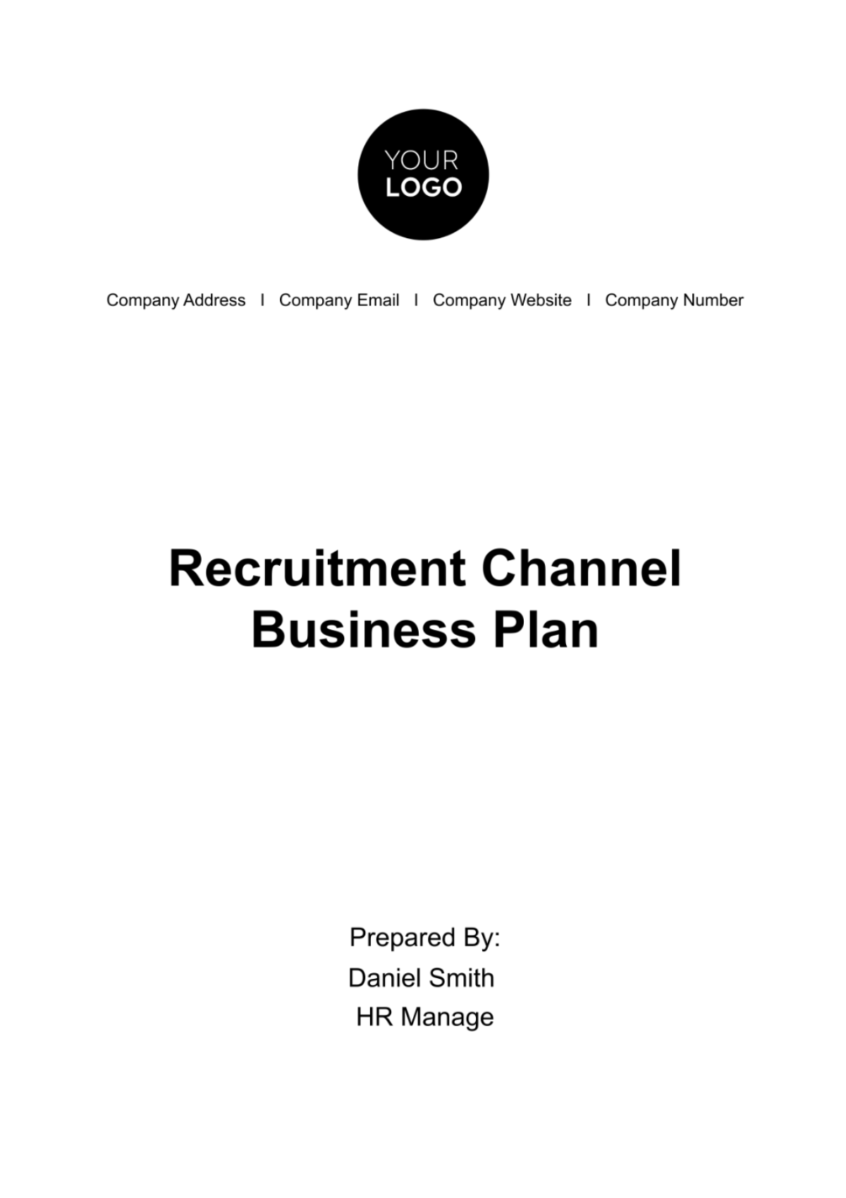 Recruitment Channel Business Plan HR Template - Edit Online & Download