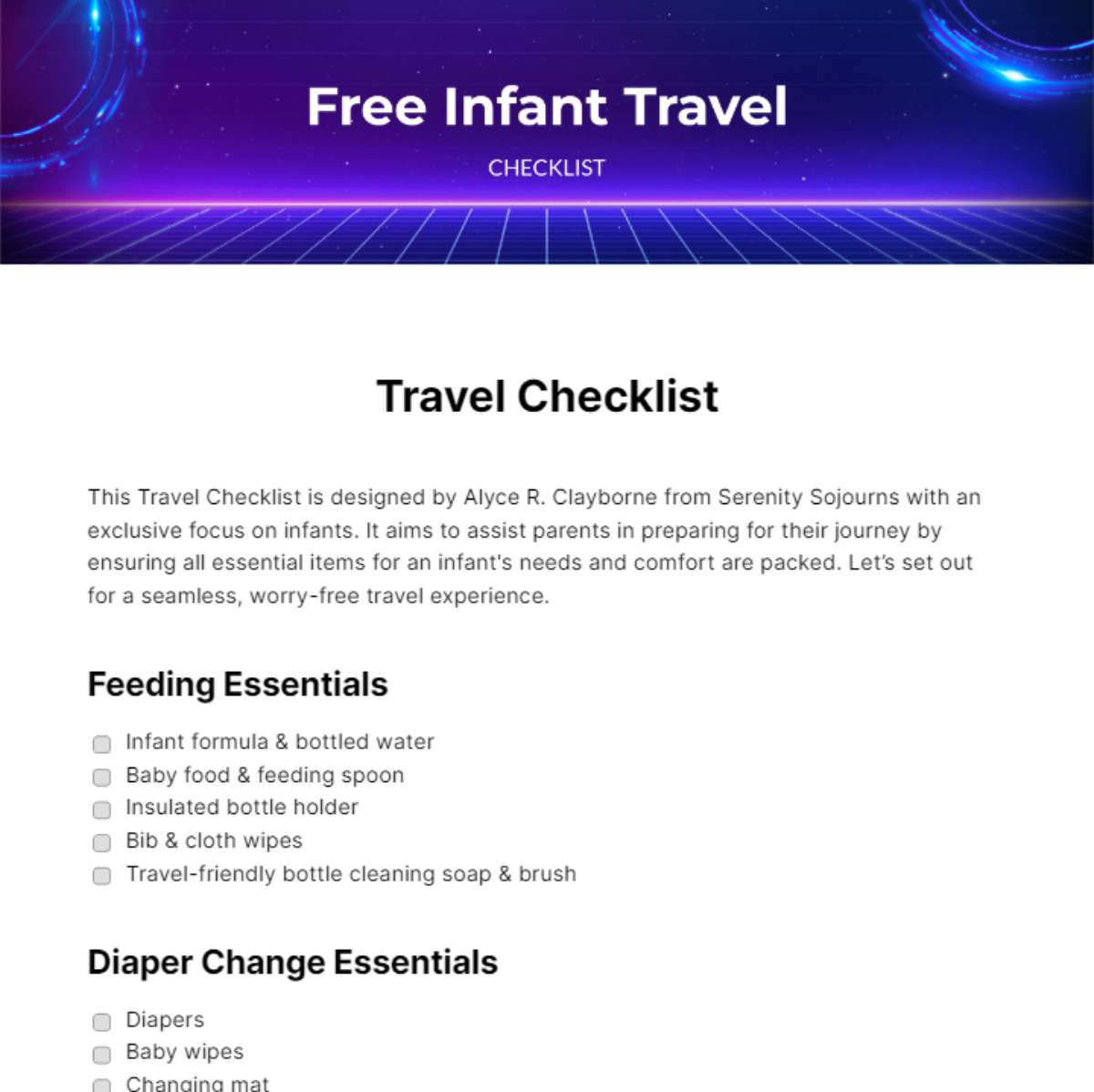 FREE Travel Checklist Edit Online & Download