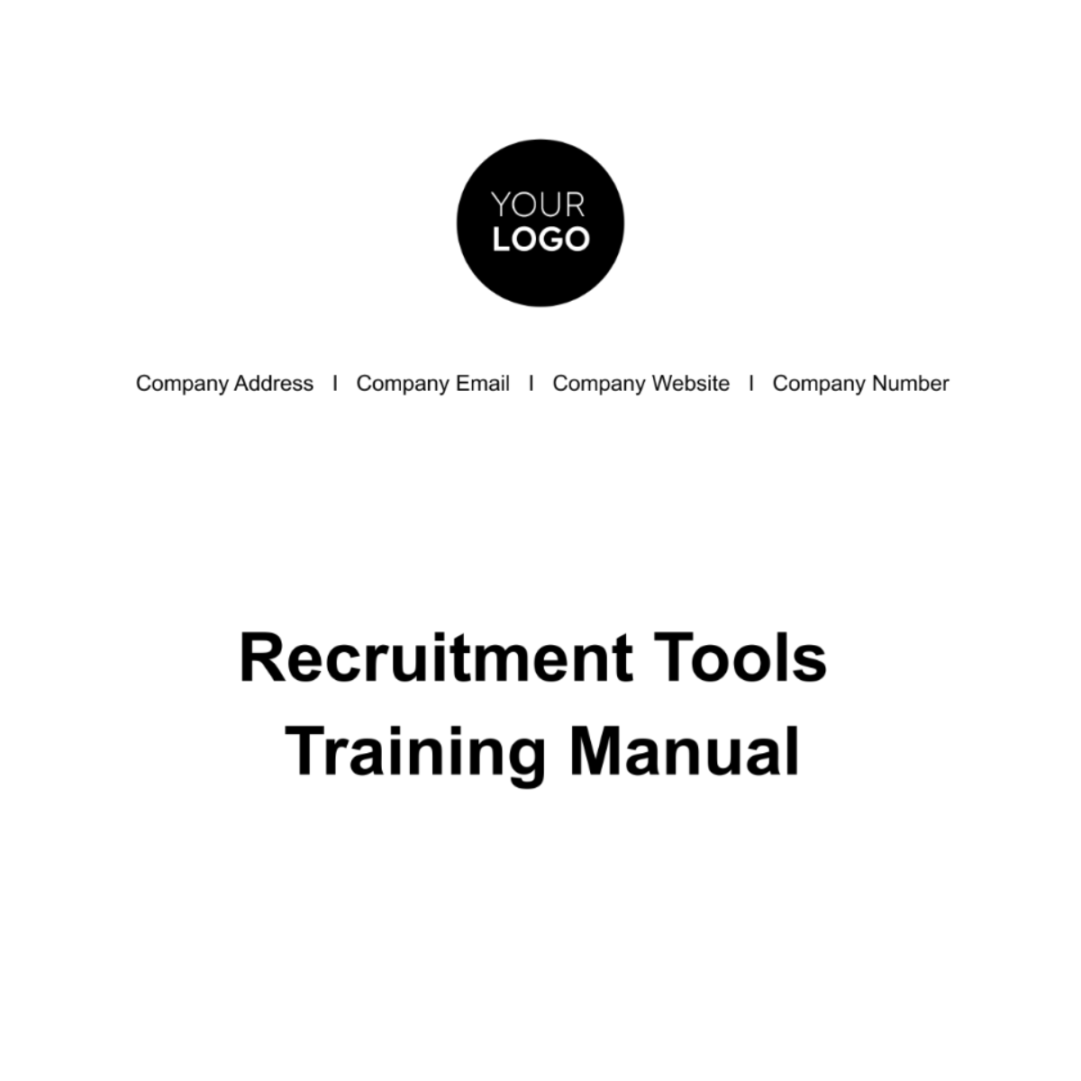 Recruitment Tools Training Manual HR Template